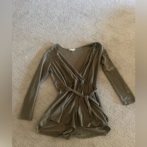 Billabong Olive Ribbed Knit Top